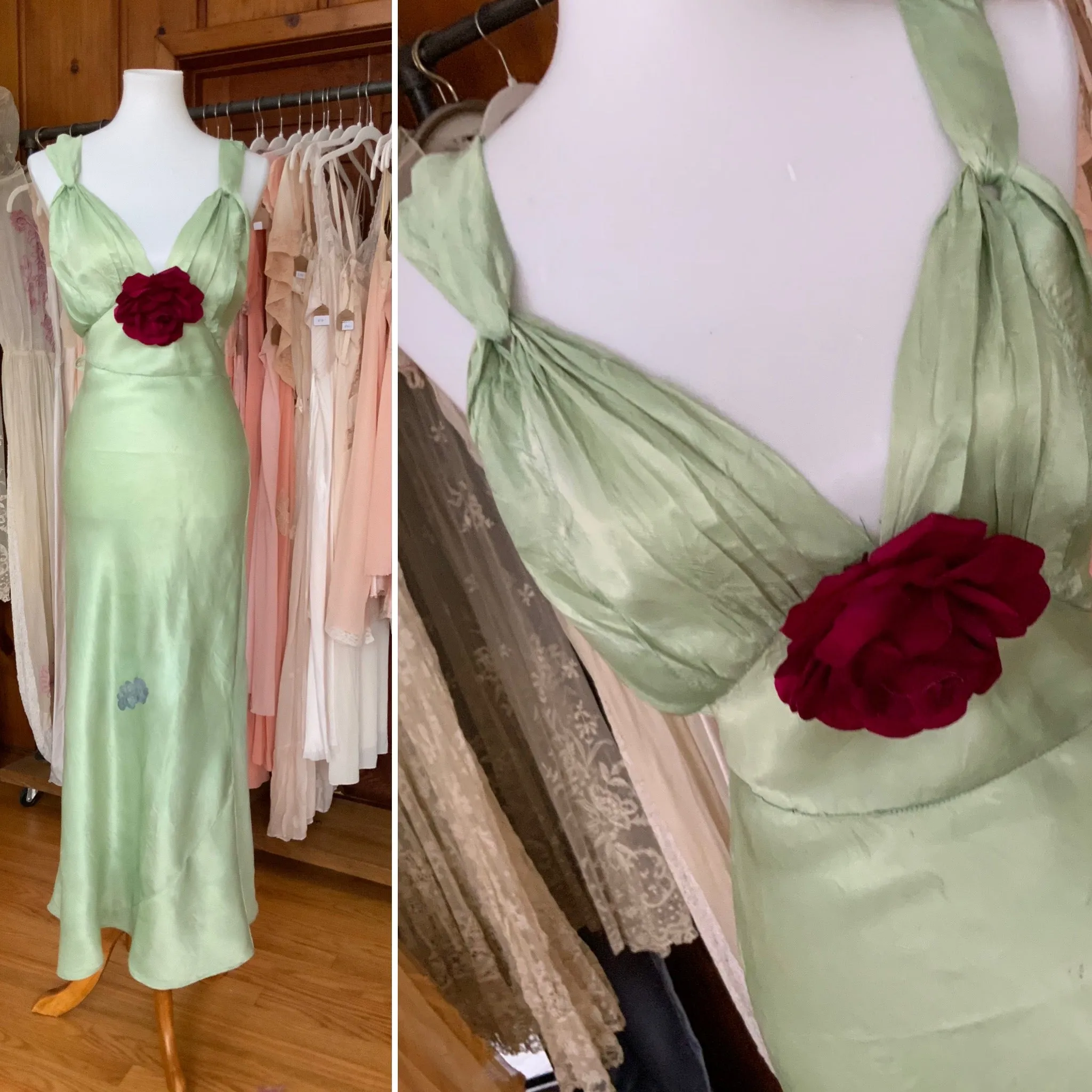 Hand Dyed Nightgown/Slip Dress - 50s - Bridal