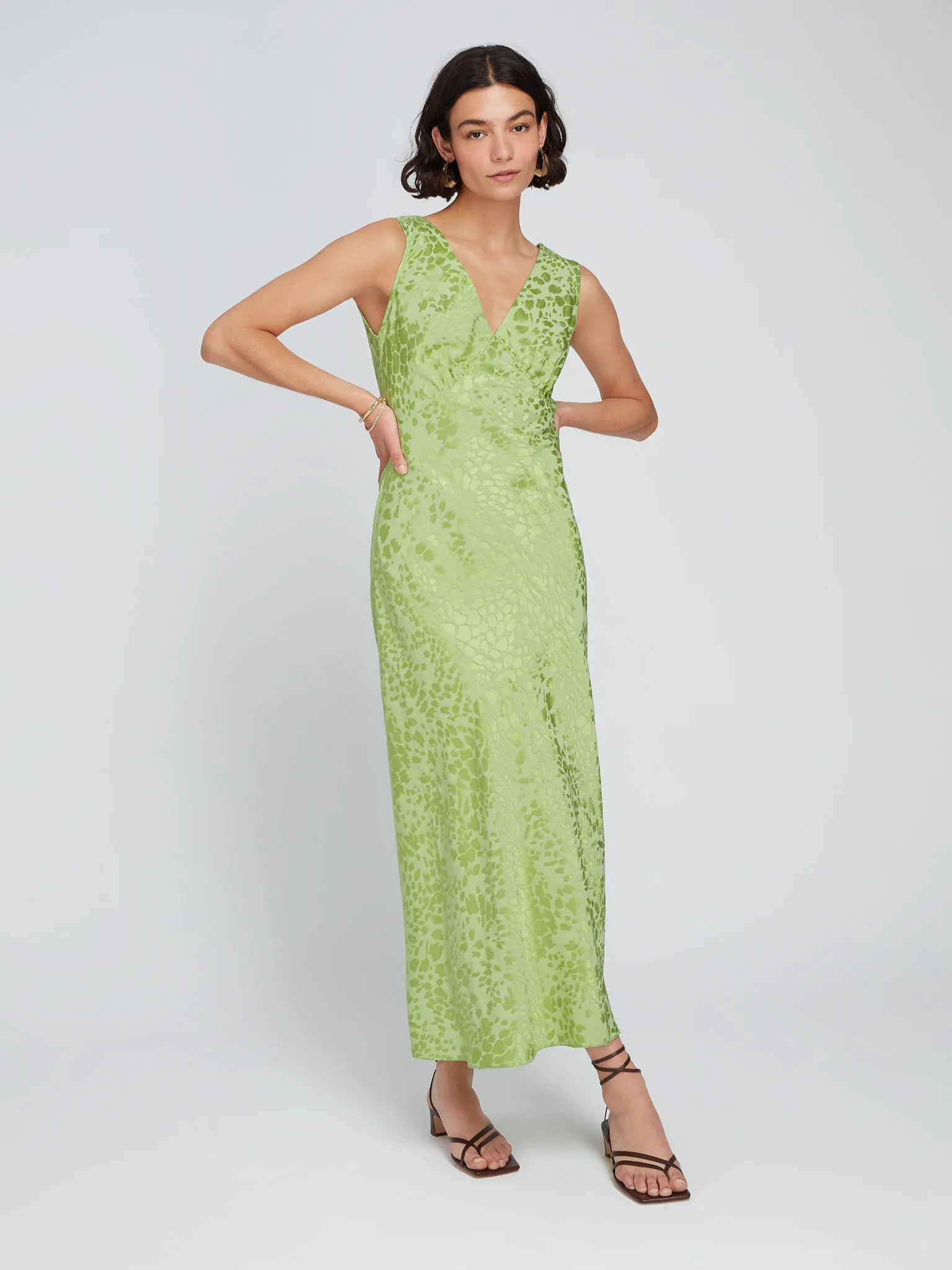 Iris Maxi Dress in Pistachio Green