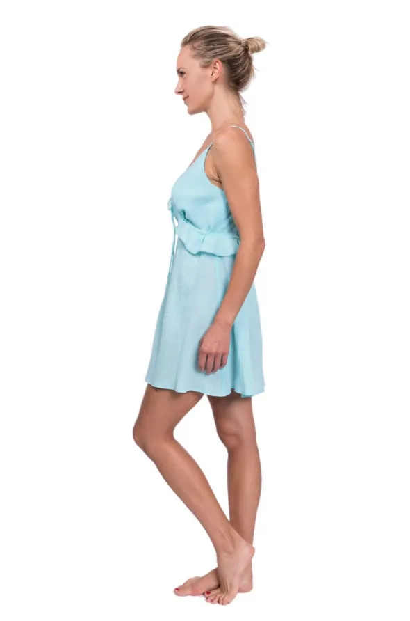 Isabelle Babydoll Nightgown - Aquamarine Crinkle