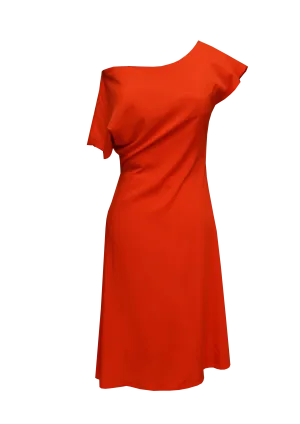 JUDITH ATELIER ADIRA STRETCH SLIP ASYMMETRICAL DRESS RED