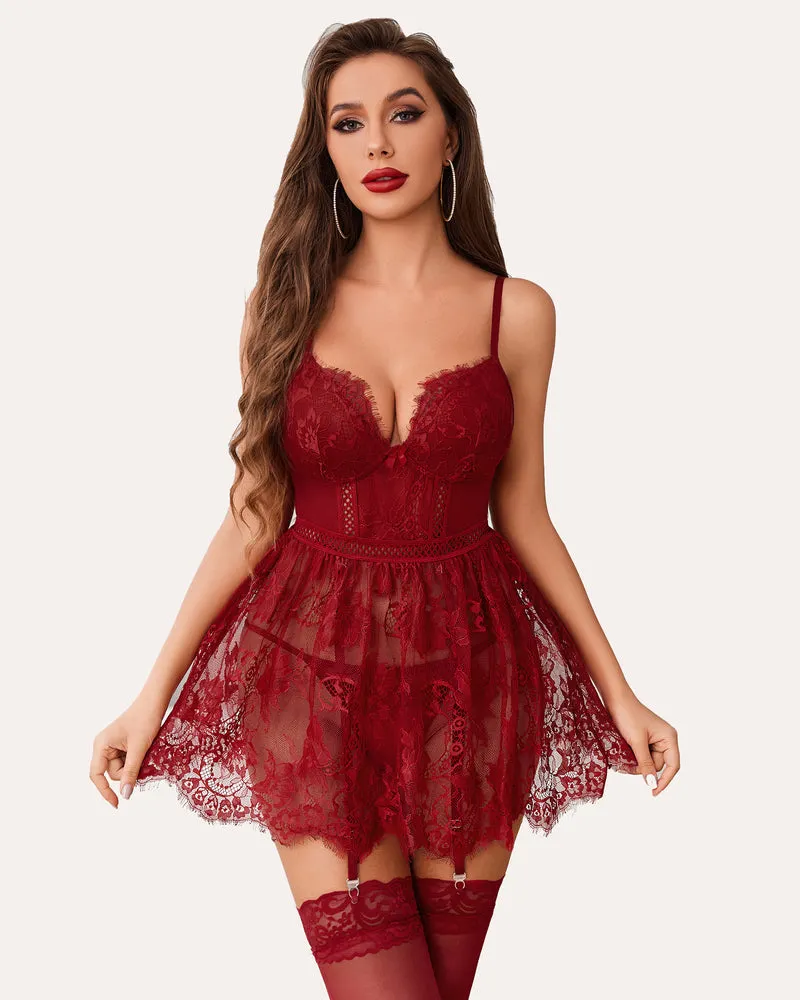 Lace Babydoll Slip Dress