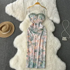 Lace Patchwork Floral Slip Dress