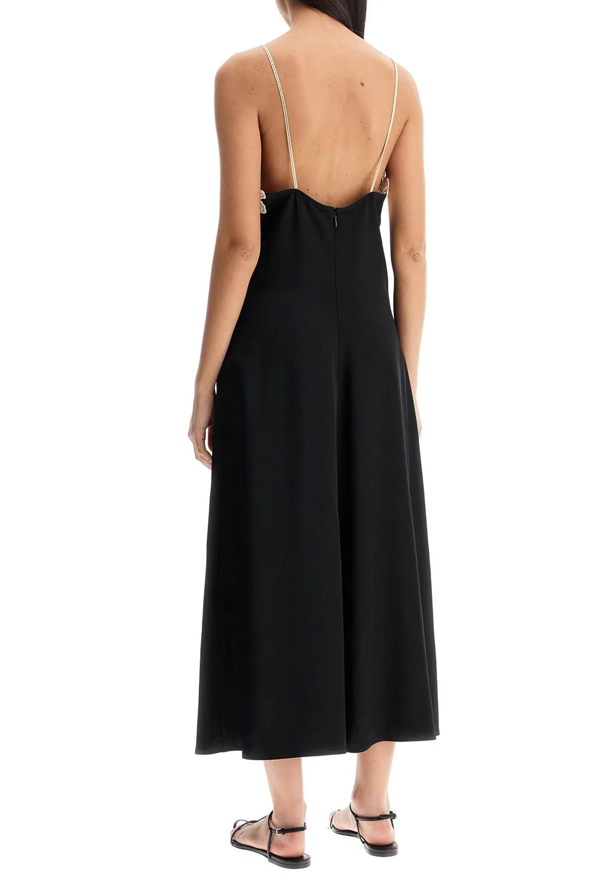 Lace-Trimmed Satin Slip Dress