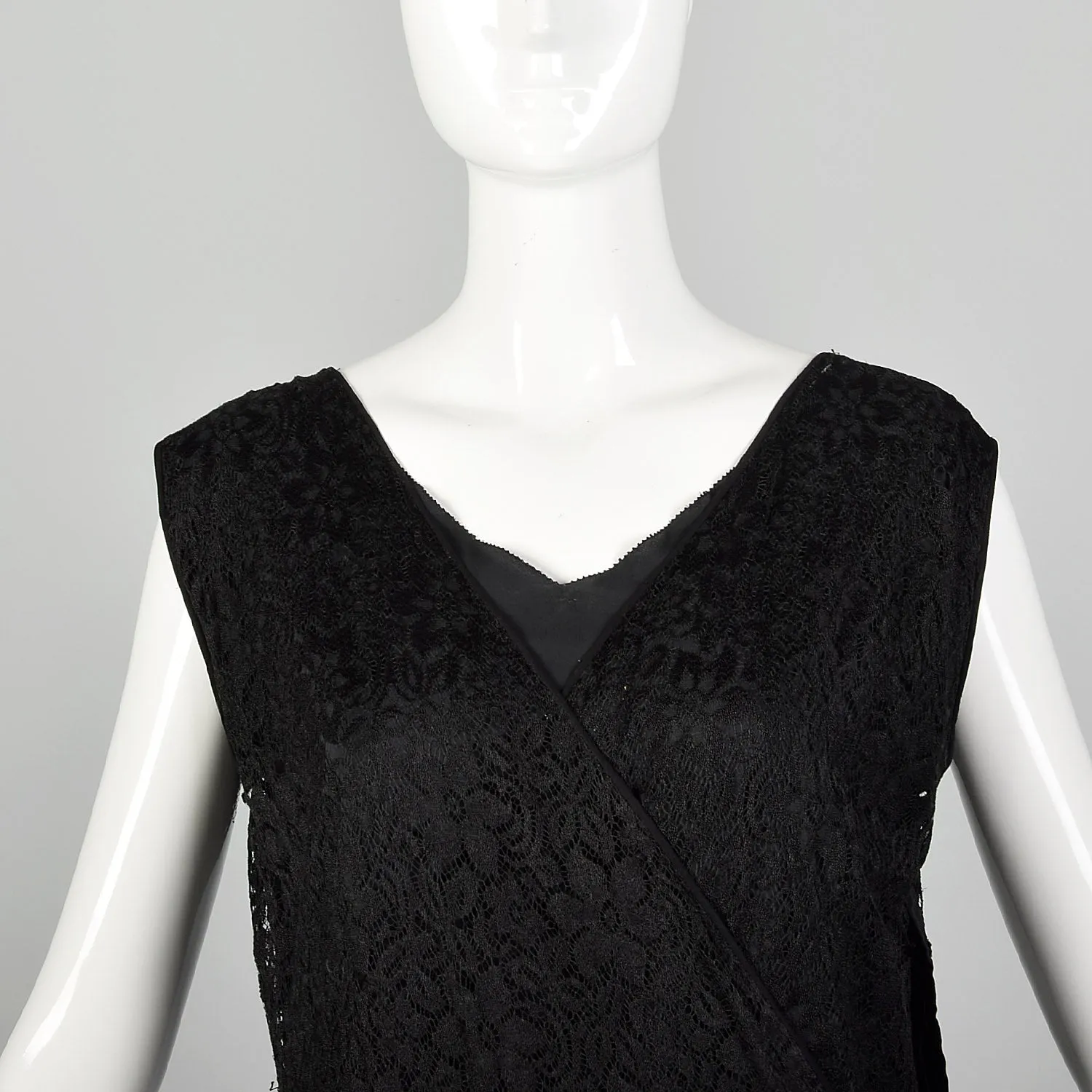 Large 1930s Black Lace Dress