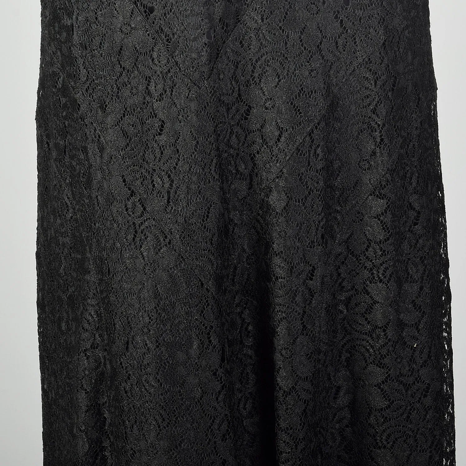 Large 1930s Black Lace Dress