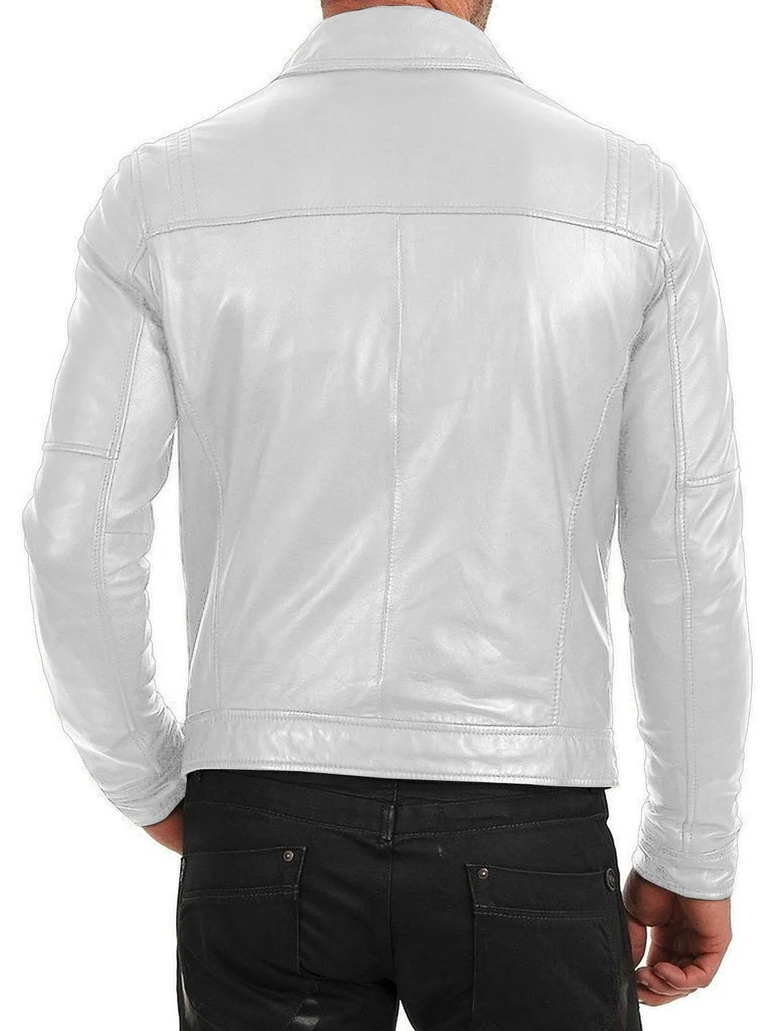 Leather Jackets Hub Mens Genuine Lambskin Leather Jacket (Black, Classic Jacket) - 1501091