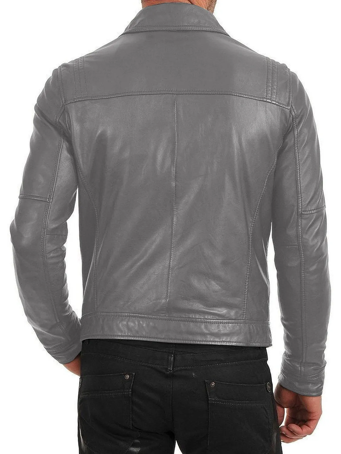 Leather Jackets Hub Mens Genuine Lambskin Leather Jacket (Black, Classic Jacket) - 1501091