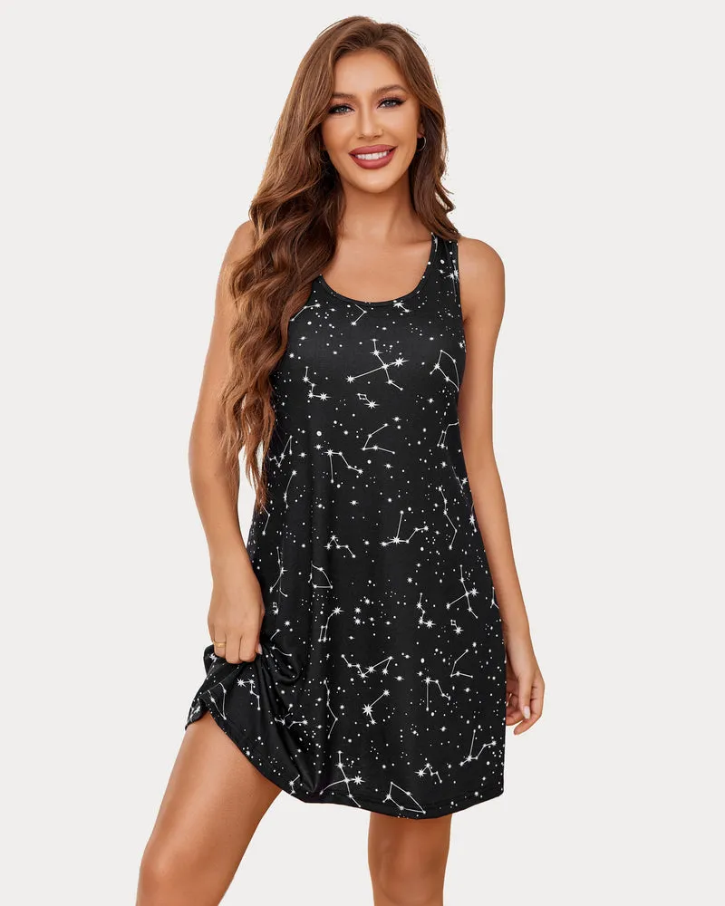 Leopard Print Racerback Sleep Dress