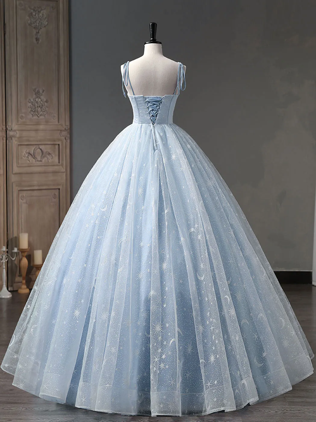 Light Blue Ball Gown Corset Prom Dress Quinceanera Dress