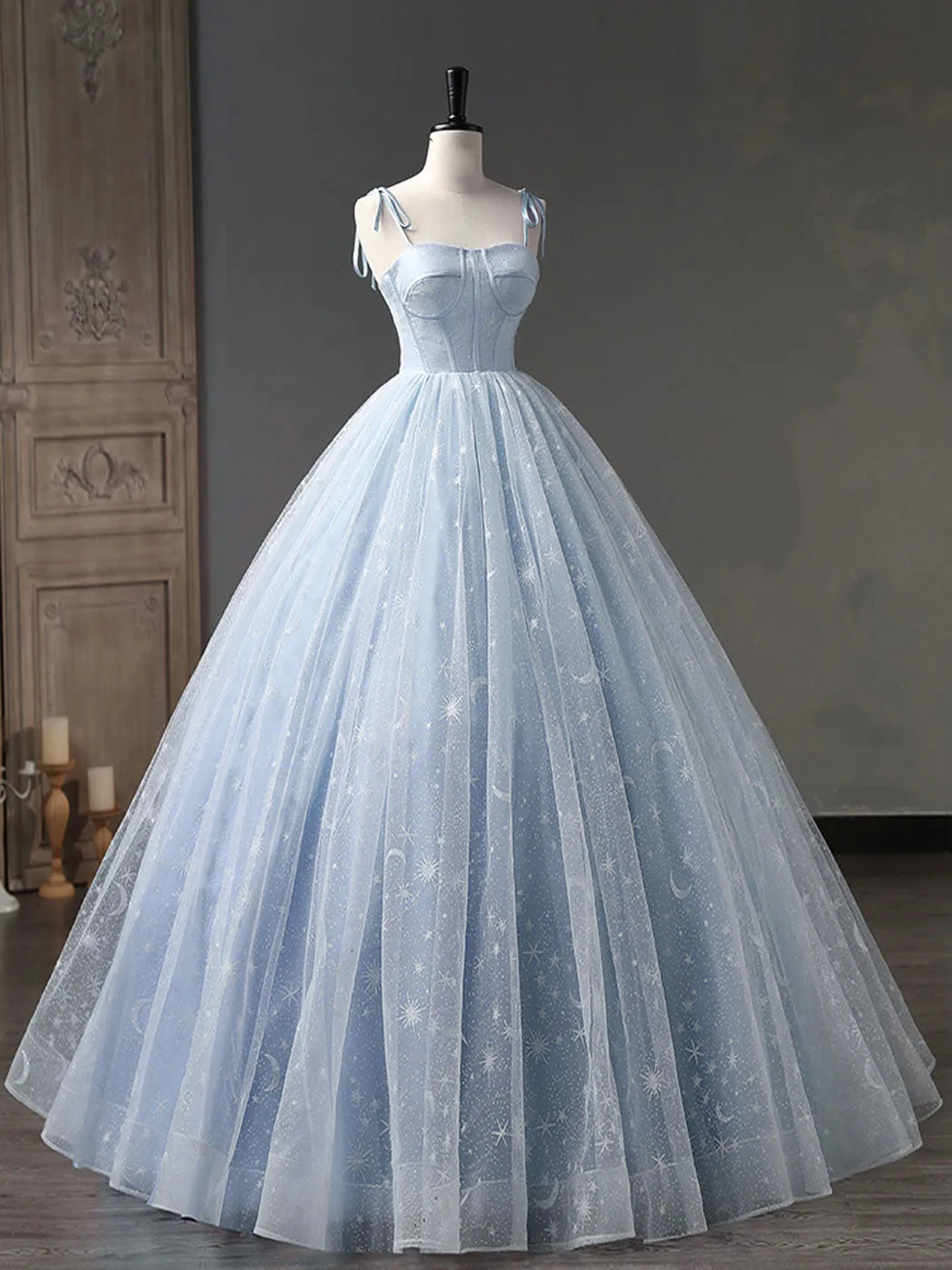 Light Blue Ball Gown Corset Prom Dress Quinceanera Dress