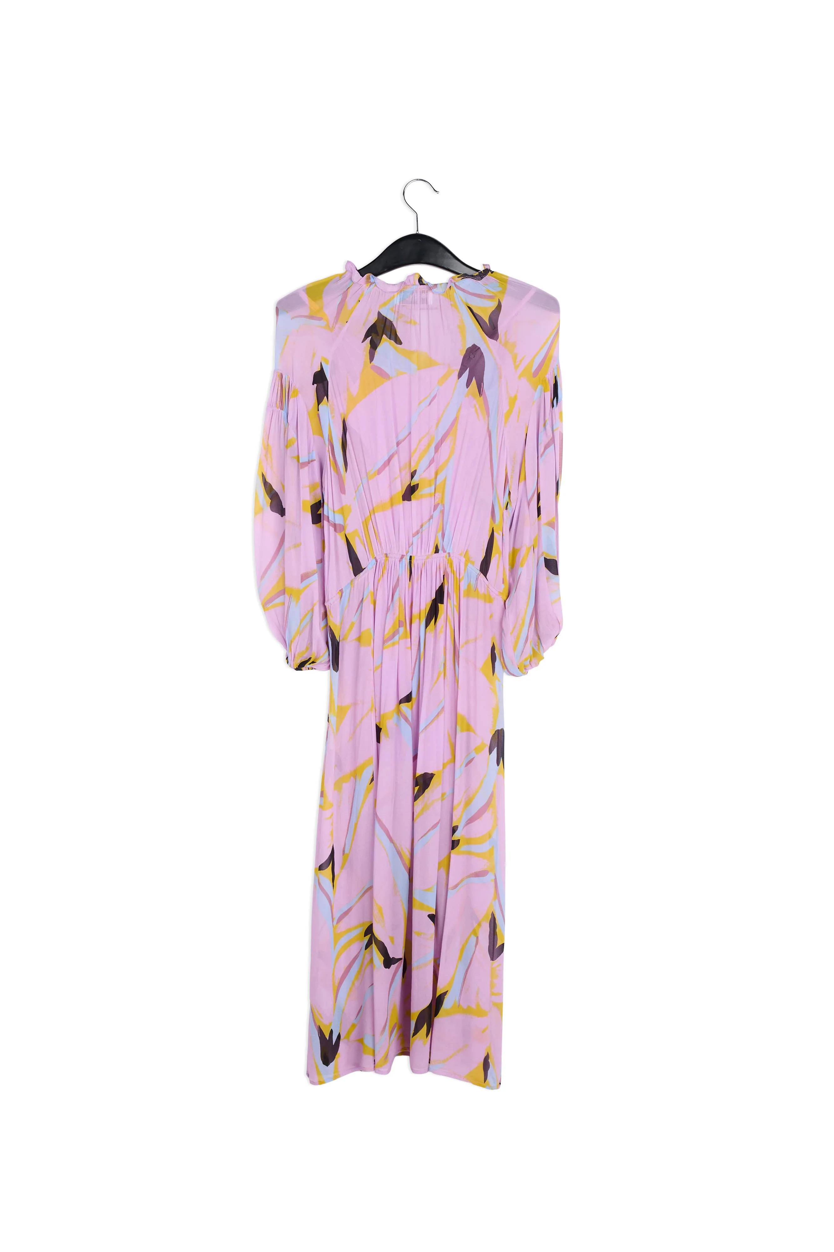 Lilac abstract-print loose-fit maxi dress