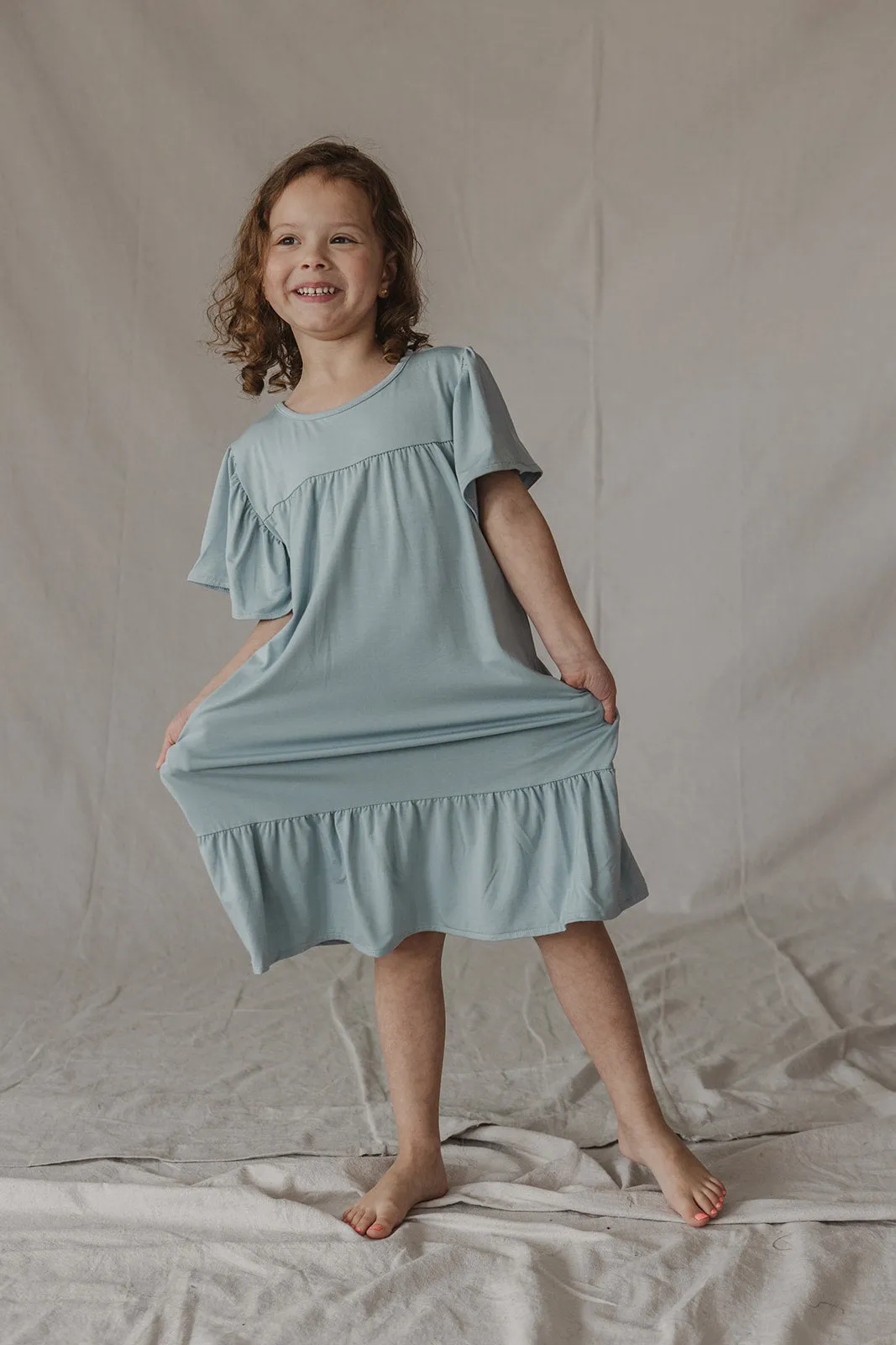 LITTLE LATES DRESS | Sky Blue