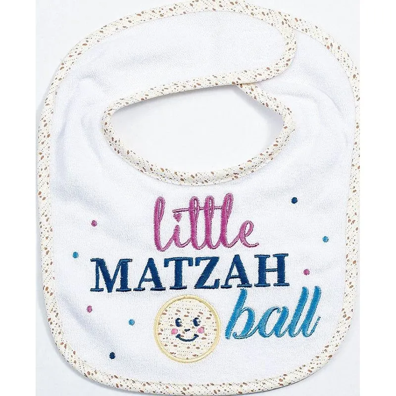 Little Matzah Ball Embroidered Passover Baby bib