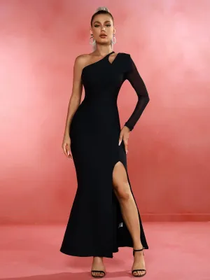 Long Sleeve Cutout Shoulder Dress