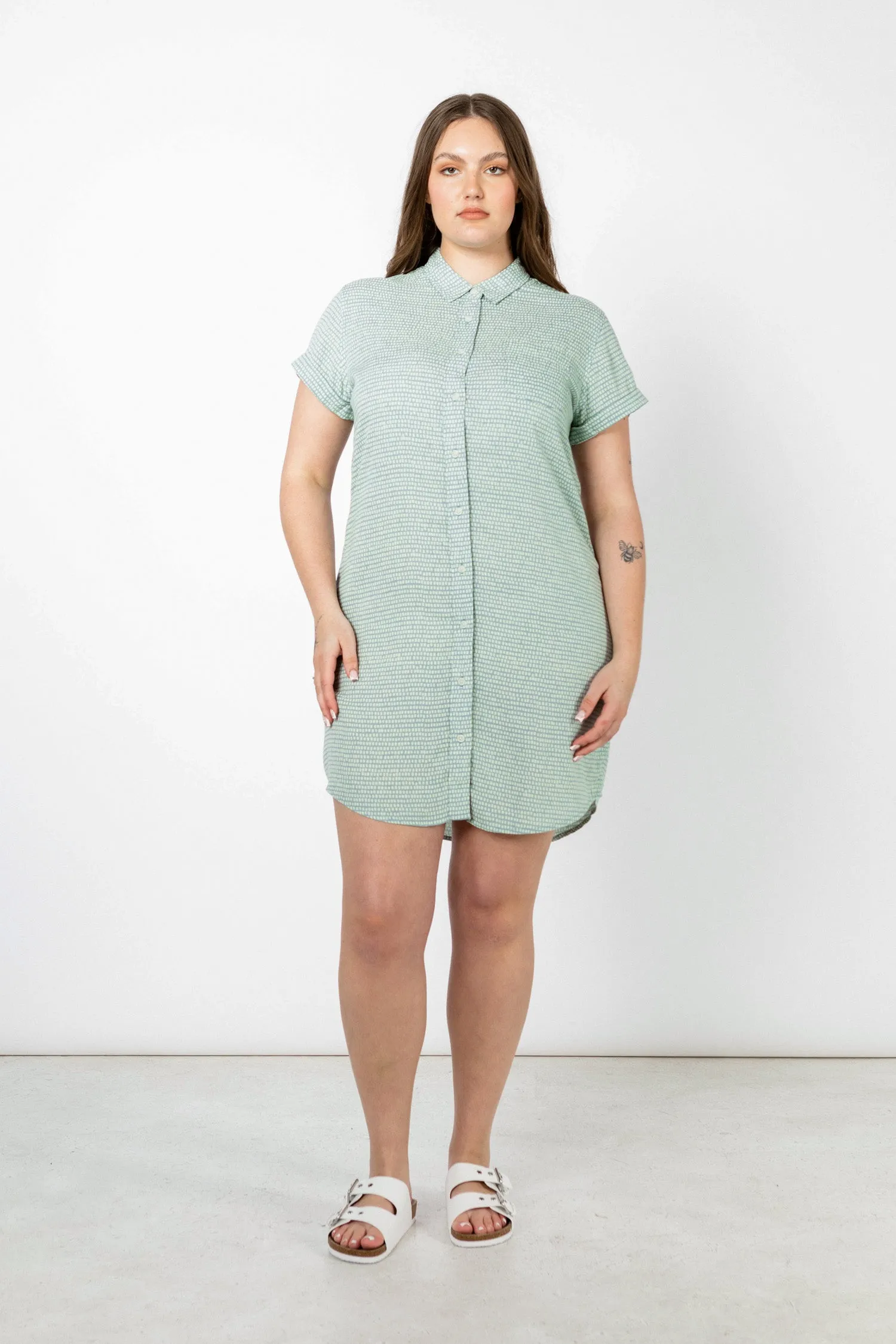 Loren Shirt Dress / Aqua Tiles