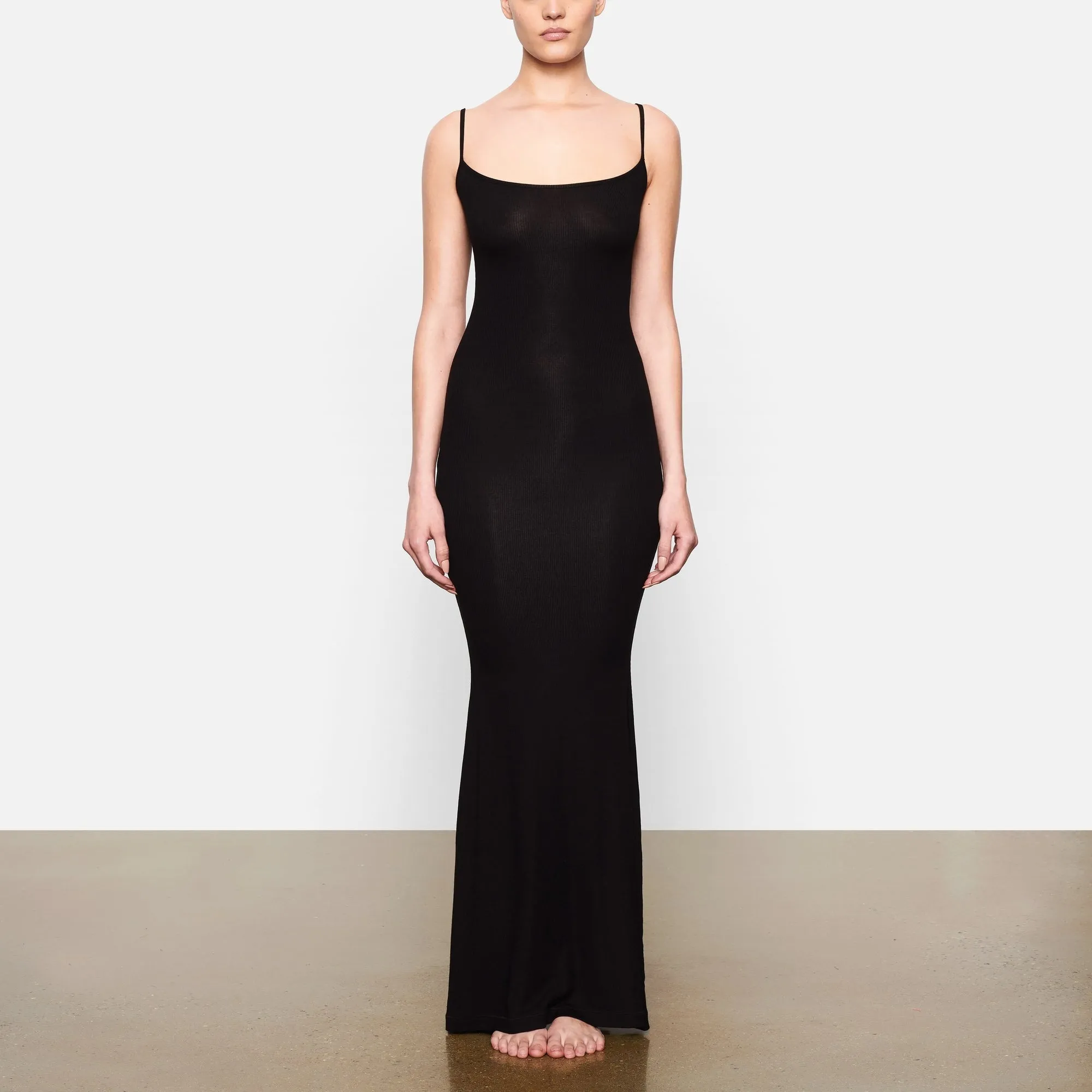 Lounge Slip Dress in Onyx