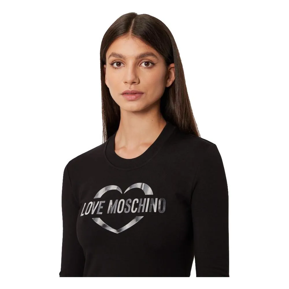 Love Moschino Chic Cotton Blend Logo Dress