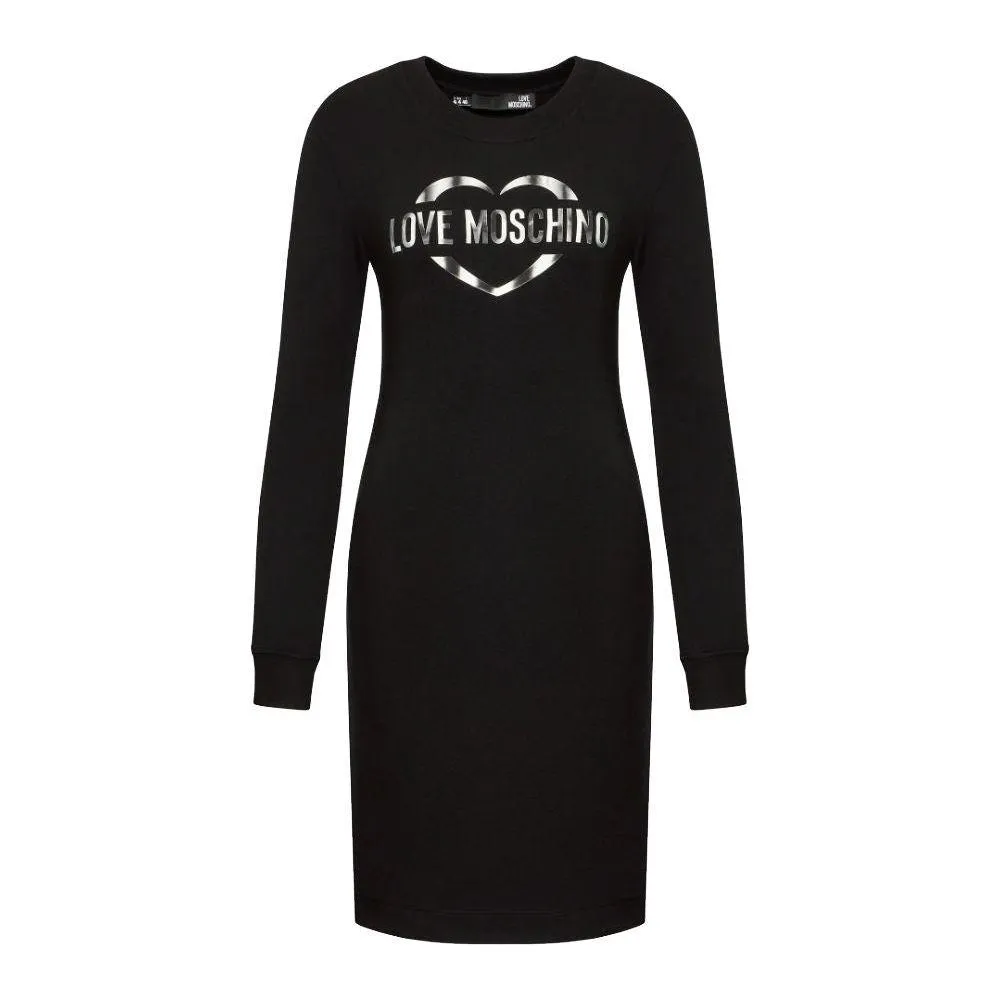 Love Moschino Chic Cotton Blend Logo Dress