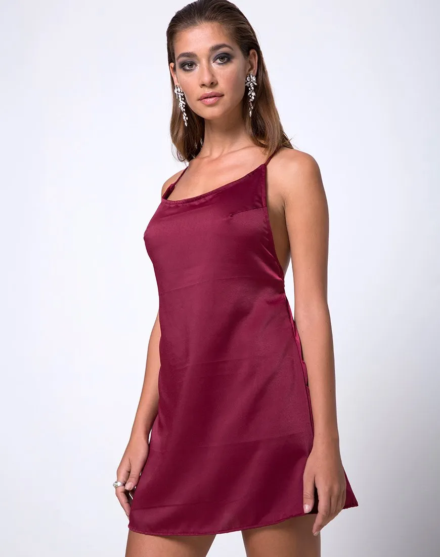 Lucille Slip Dress in Burgundy