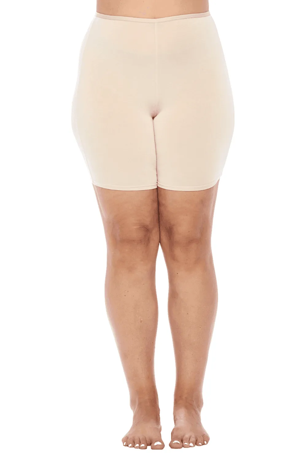 Lux Cotton Anti Thigh Chafing Underwear Short 7" | Beige