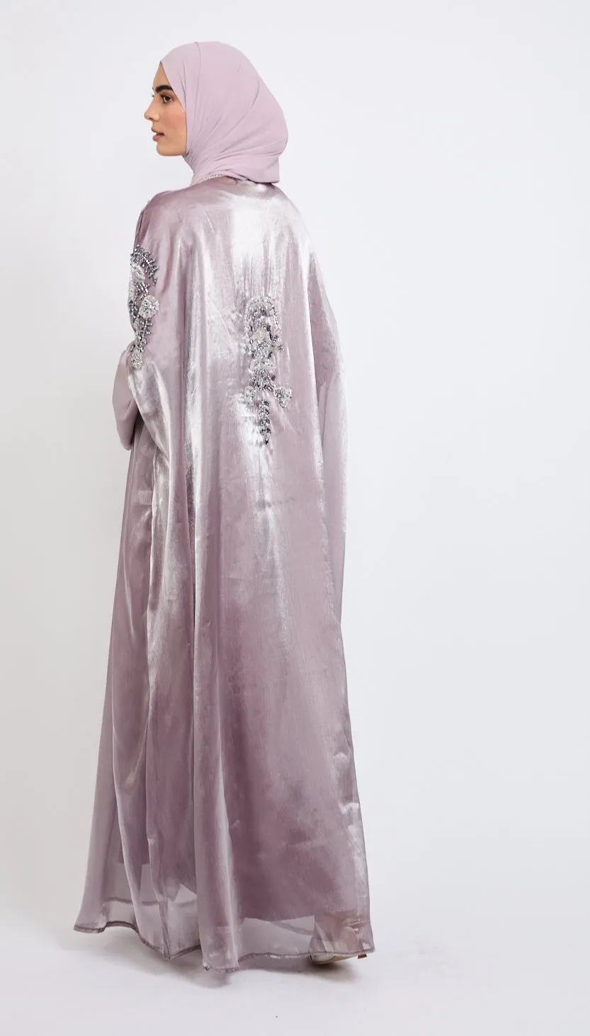 Luxury Botanical Garden Embellished Cape - Parisian Purple