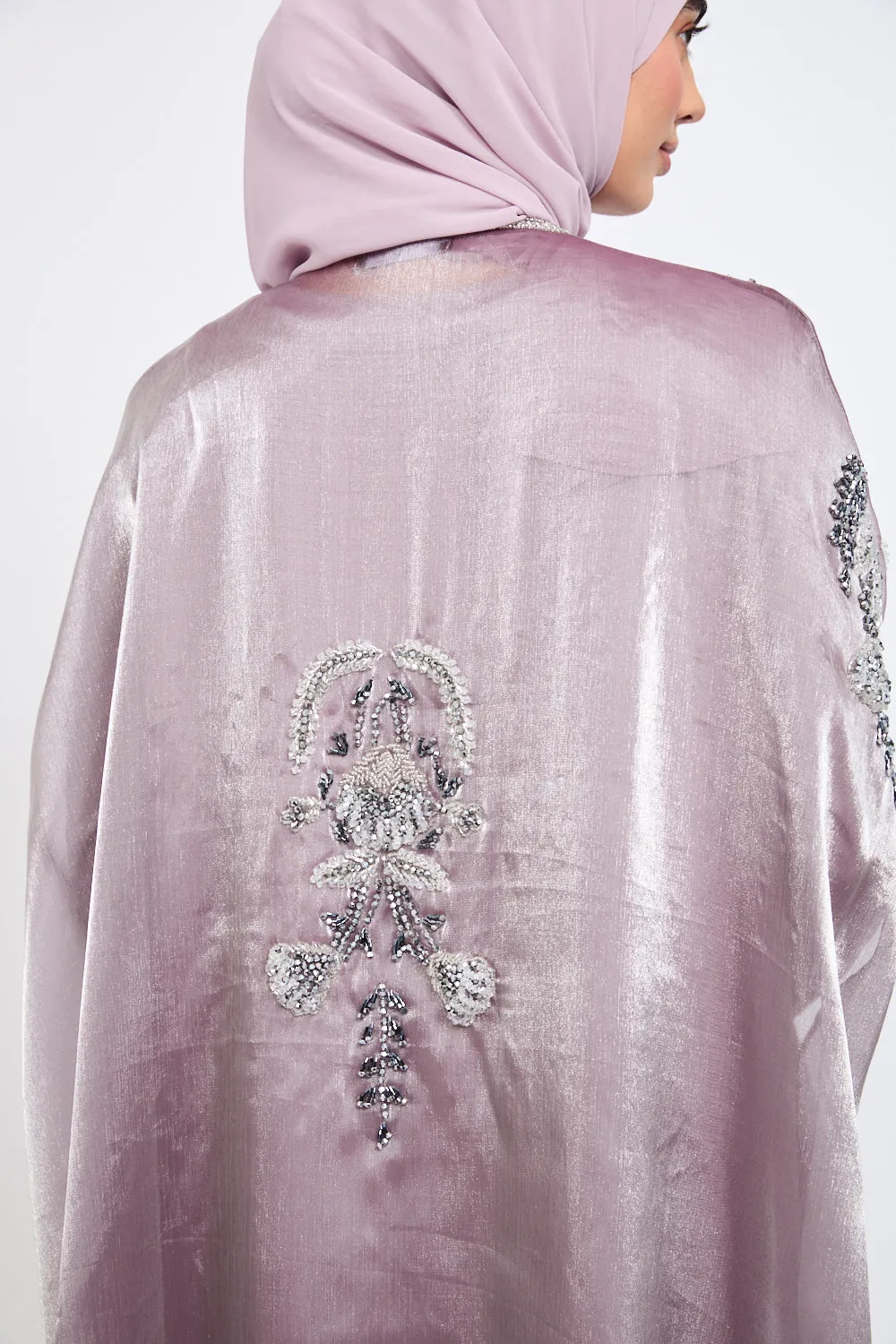 Luxury Botanical Garden Embellished Cape - Parisian Purple