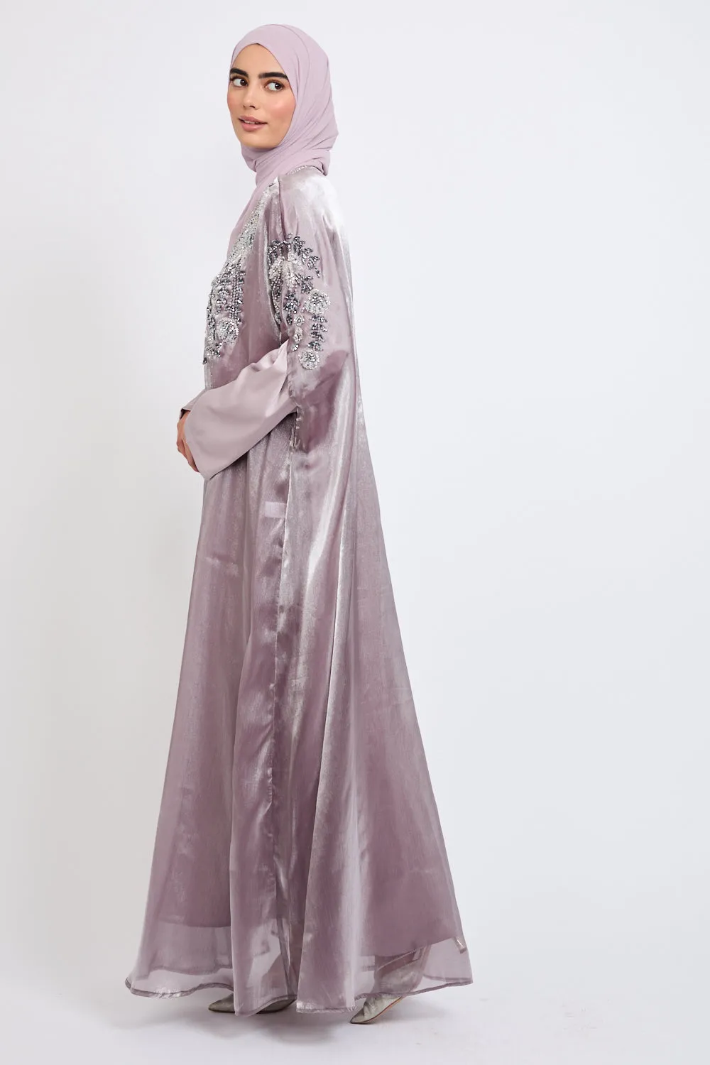 Luxury Botanical Garden Embellished Cape - Parisian Purple