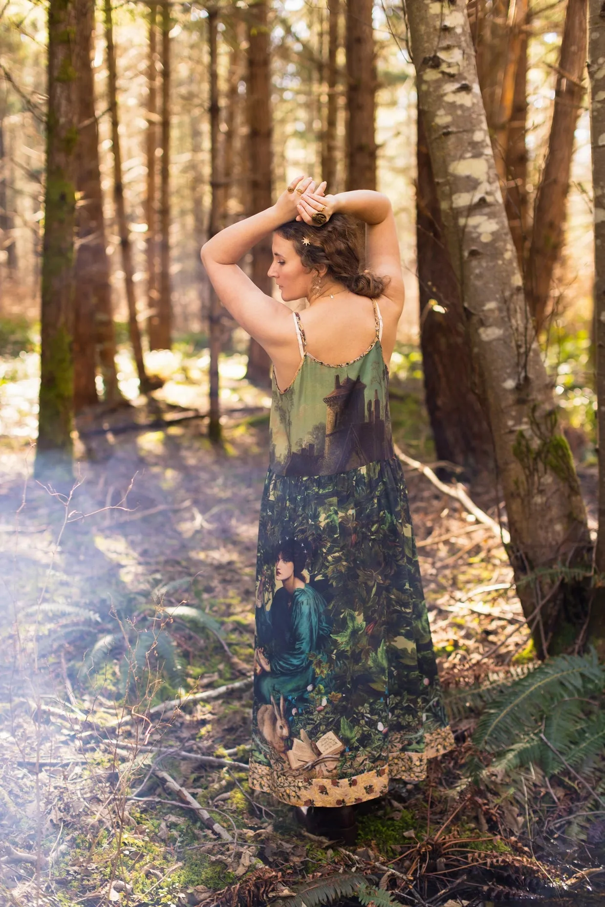 Market Of Stars Bella Notte Bohéme Bamboo Slip Dress with Moon and Rabbit - Preorder Ships August 1 - 30th