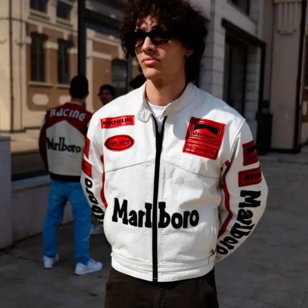 Marlboro White Leather Jacket