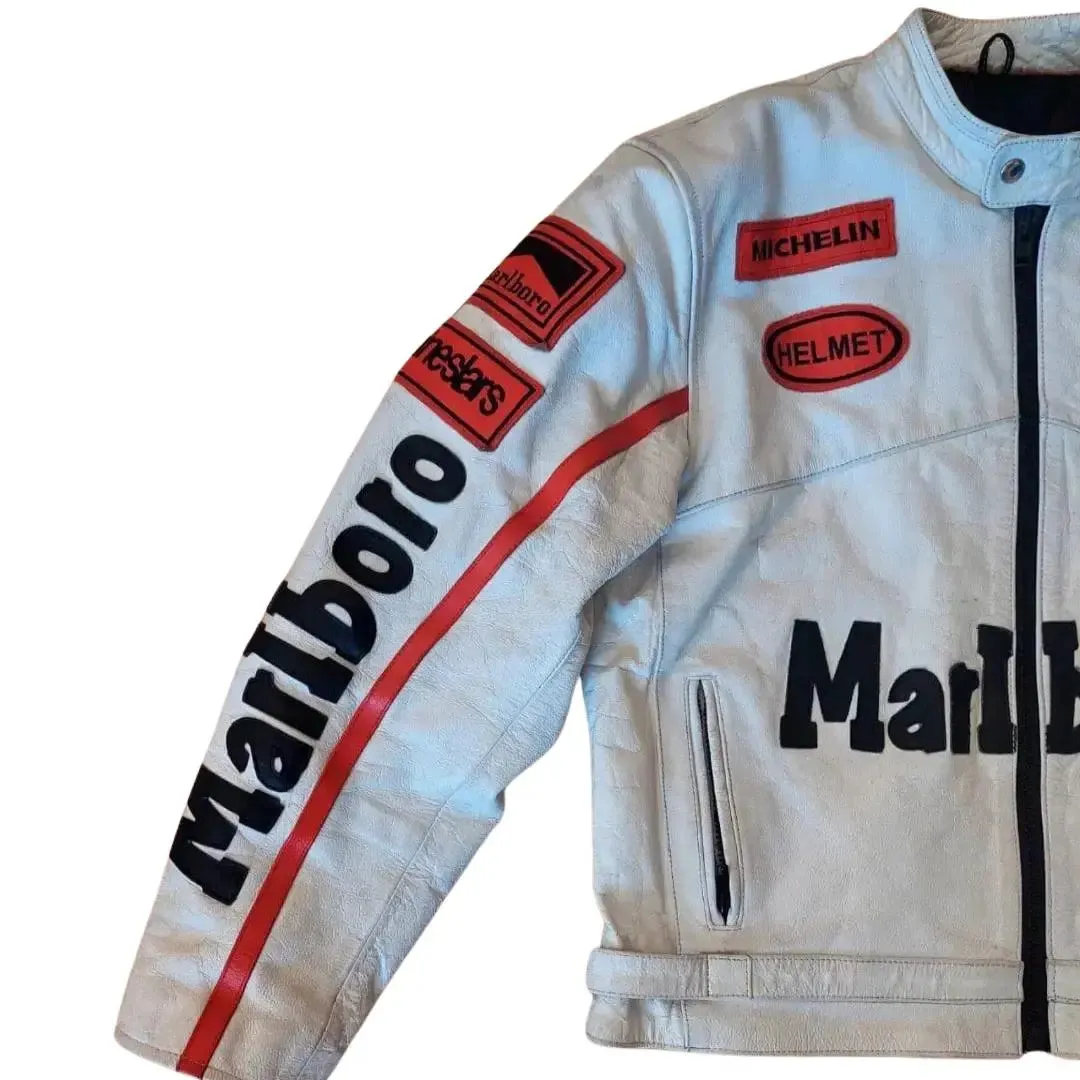 Marlboro White Leather Jacket