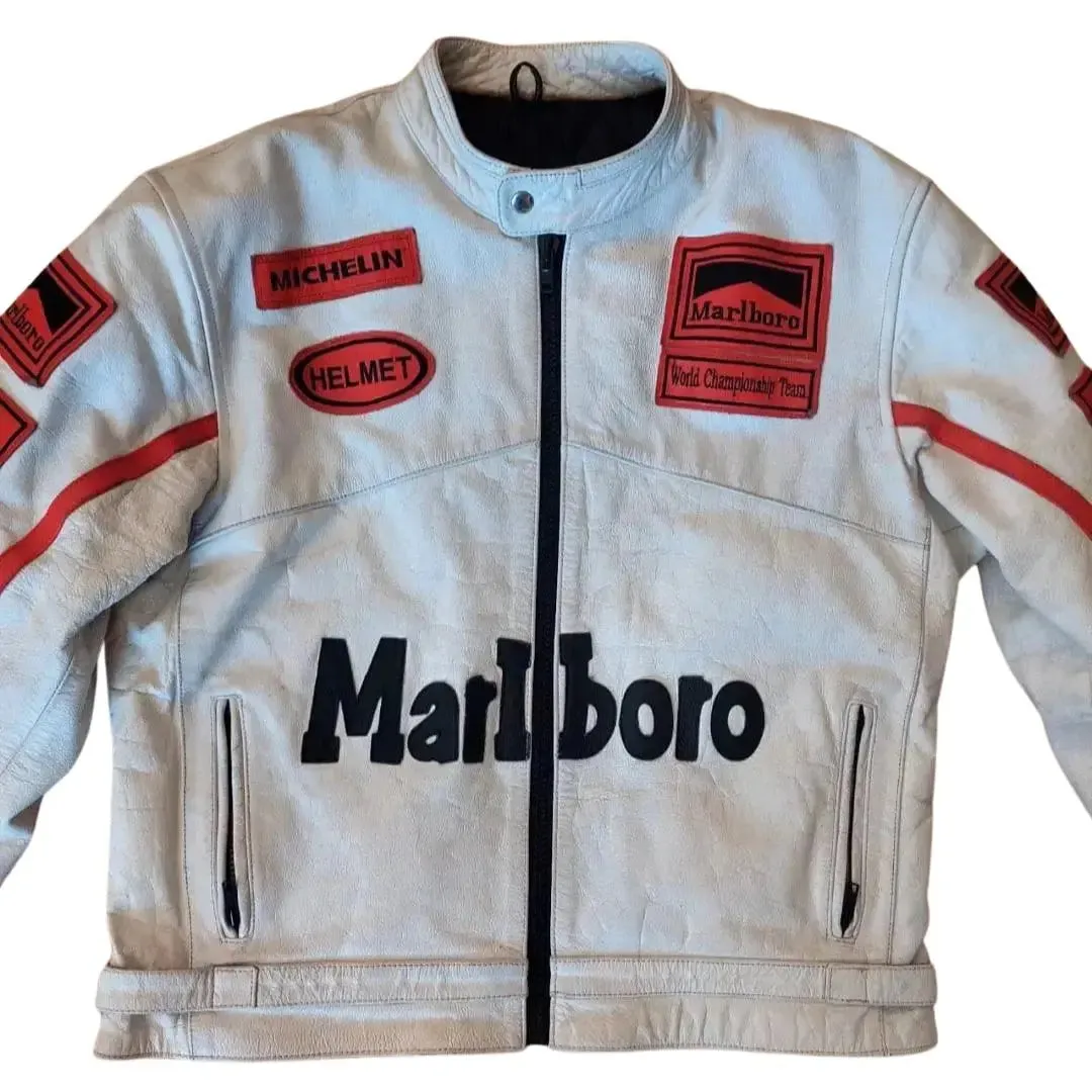 Marlboro White Leather Jacket