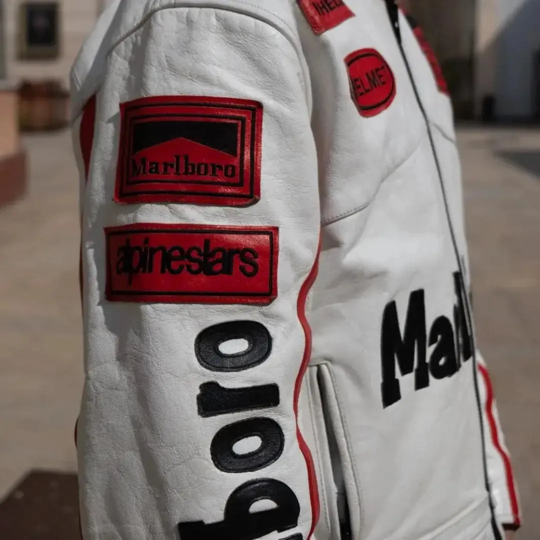 Marlboro White Leather Jacket