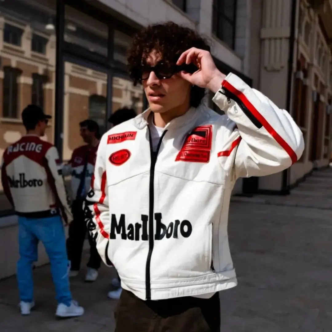 Marlboro White Leather Jacket