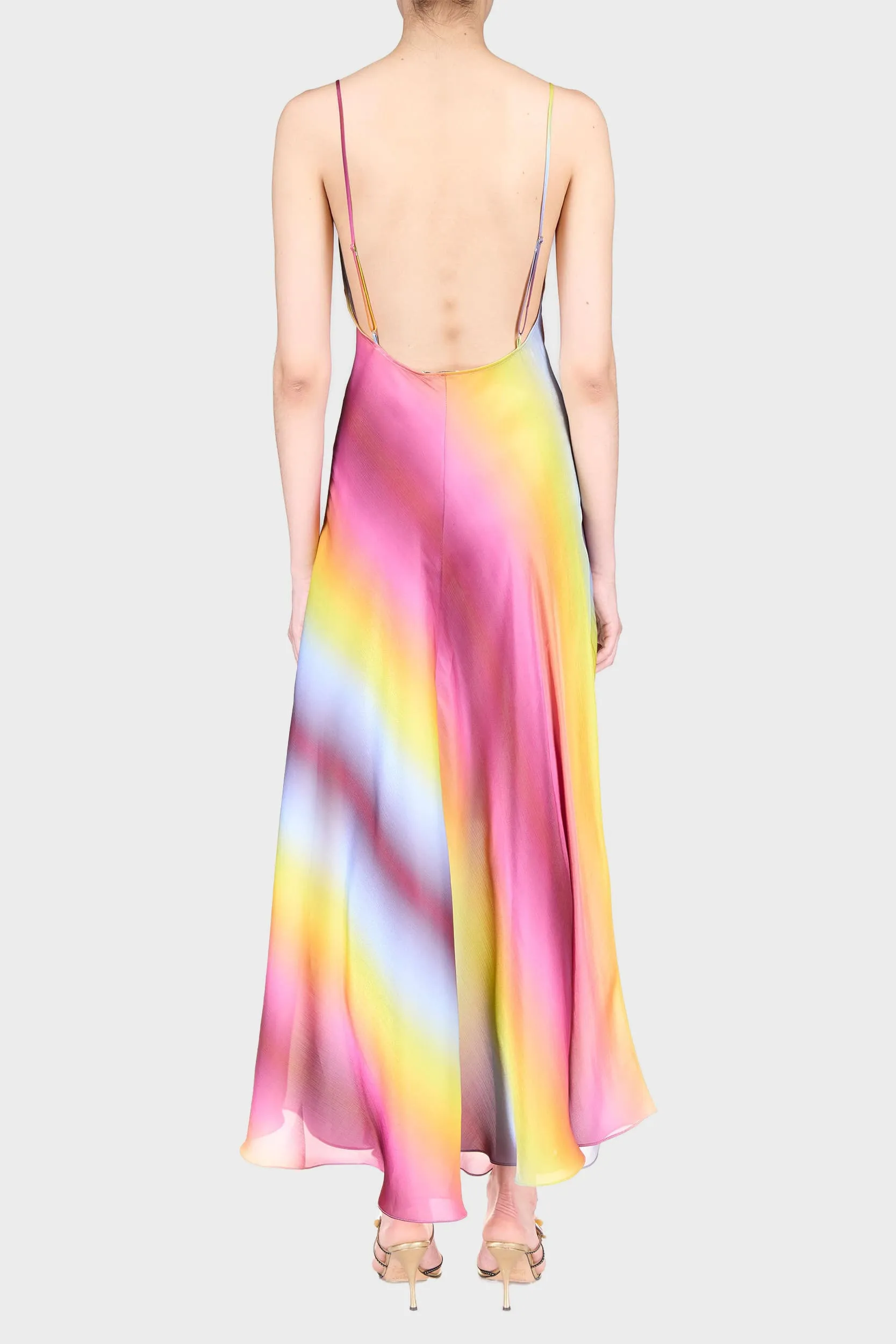 Maxi Slip Dress in Rainbow