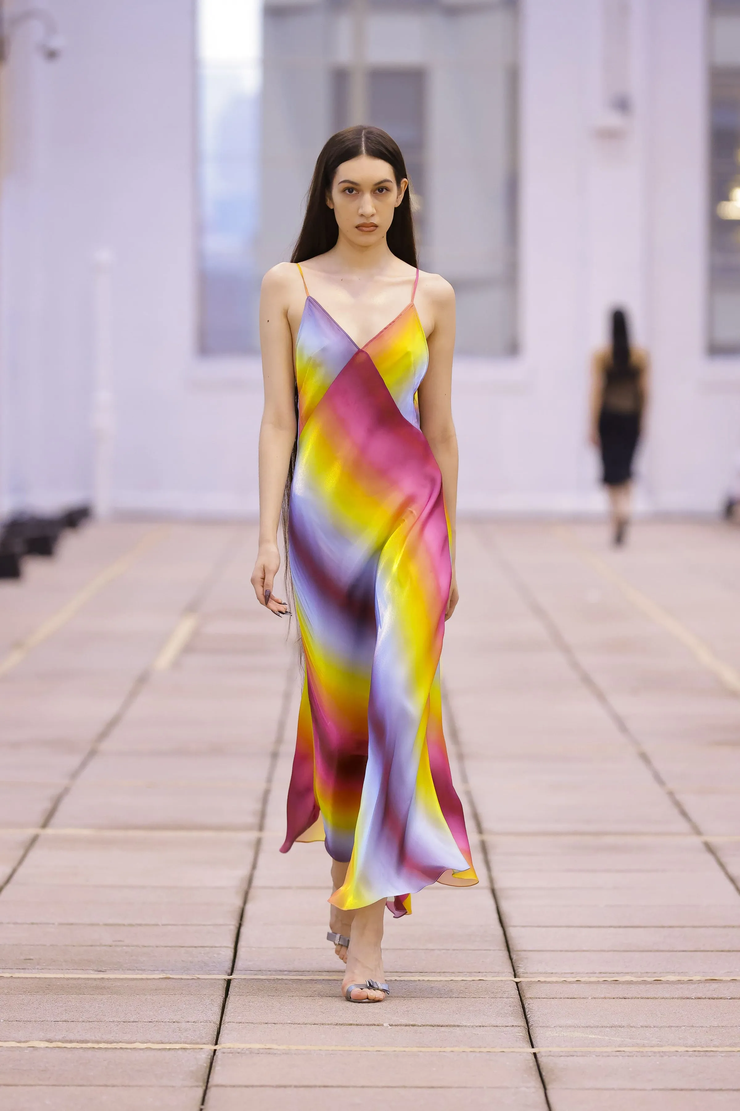 Maxi Slip Dress in Rainbow