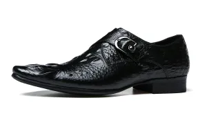 Men's Alligator Buckle Leather Loafers