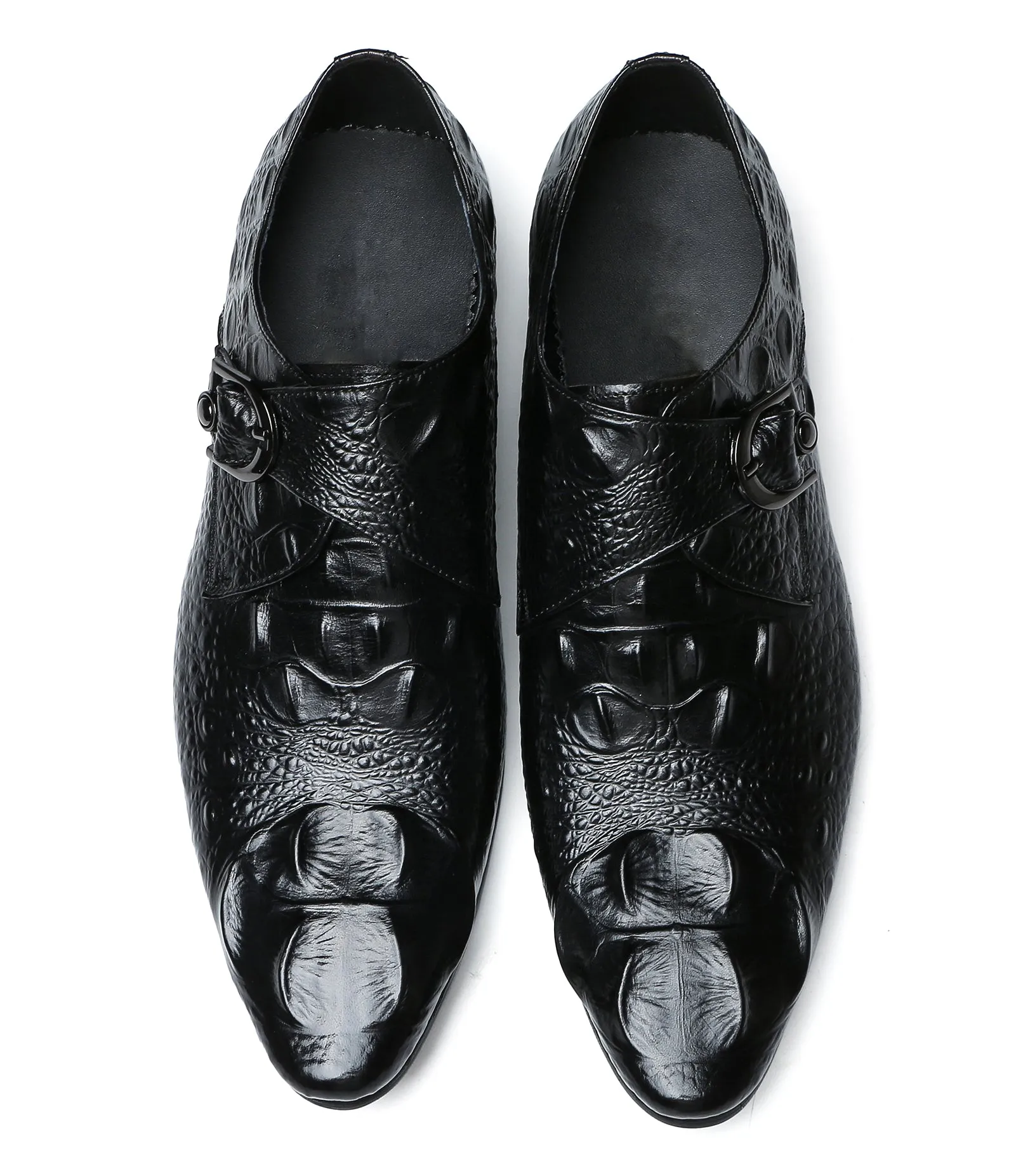 Men's Alligator Buckle Leather Loafers