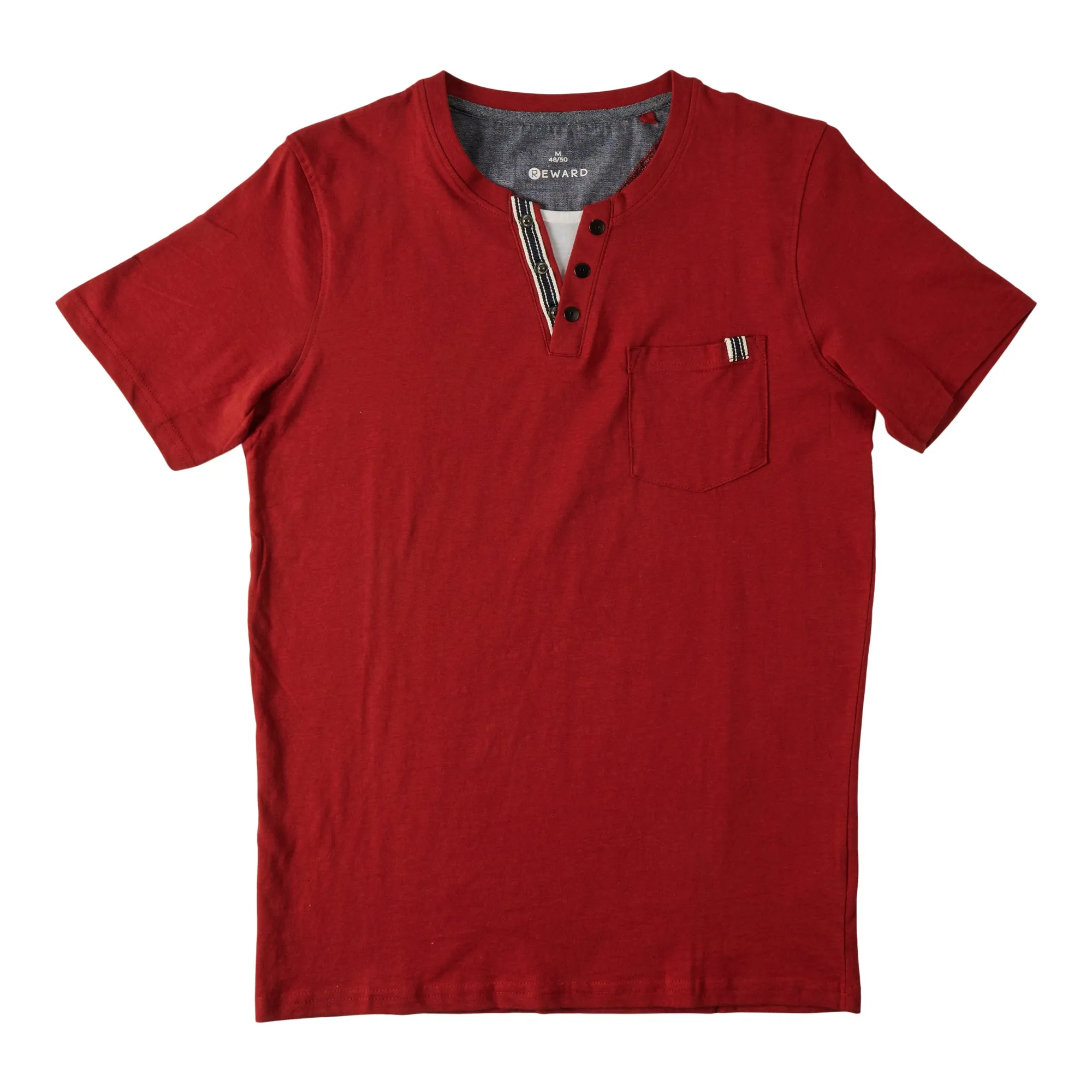 Men's Henley T-Shirt with Front Pocket