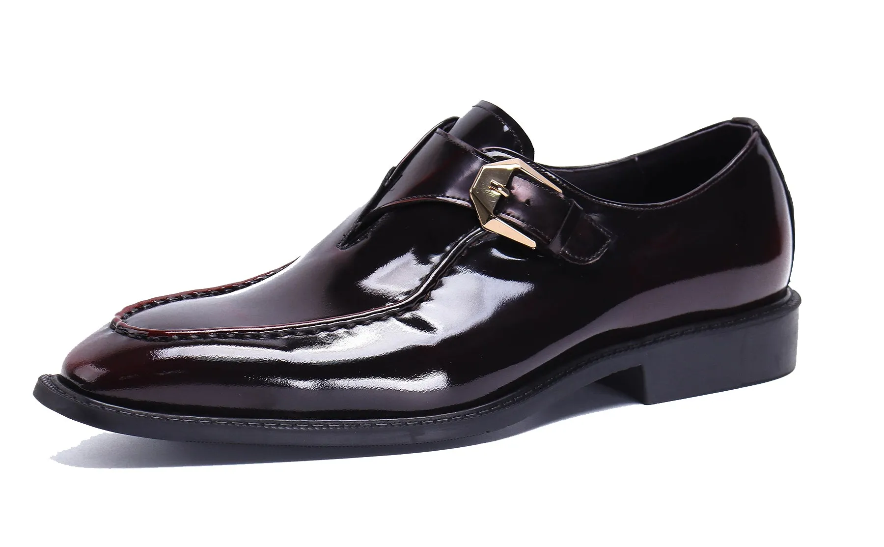 Men's Patent Leather Loafers Monk Strap