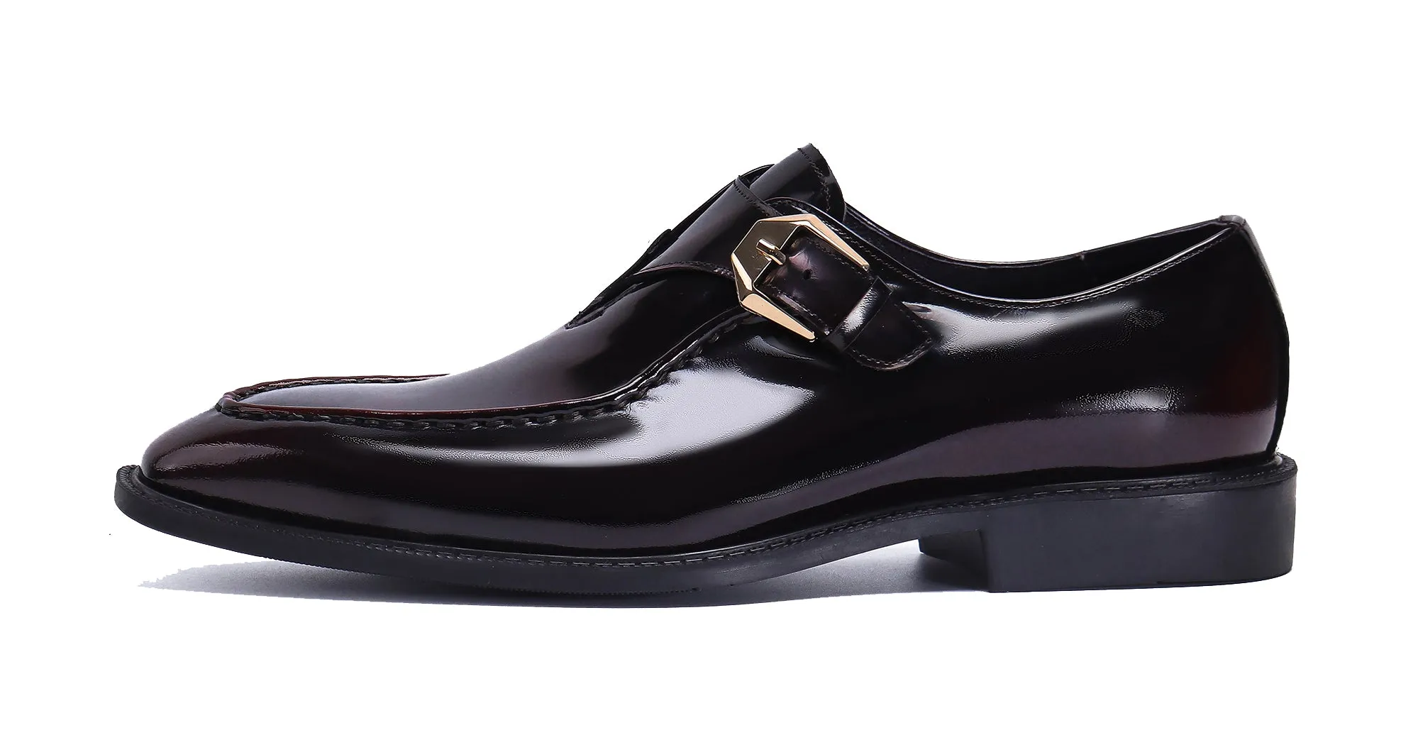 Men's Patent Leather Loafers Monk Strap