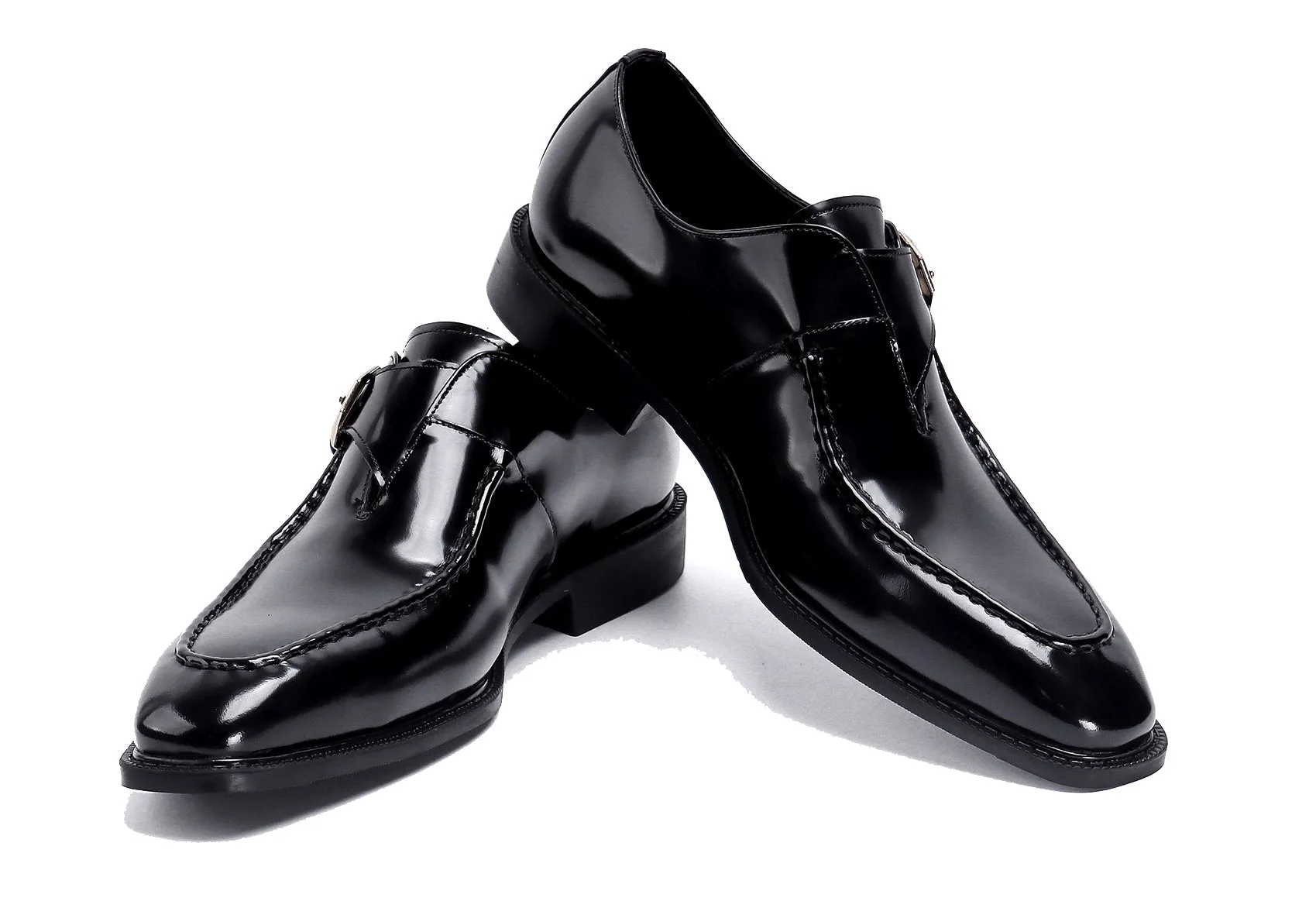 Men's Patent Leather Loafers Monk Strap