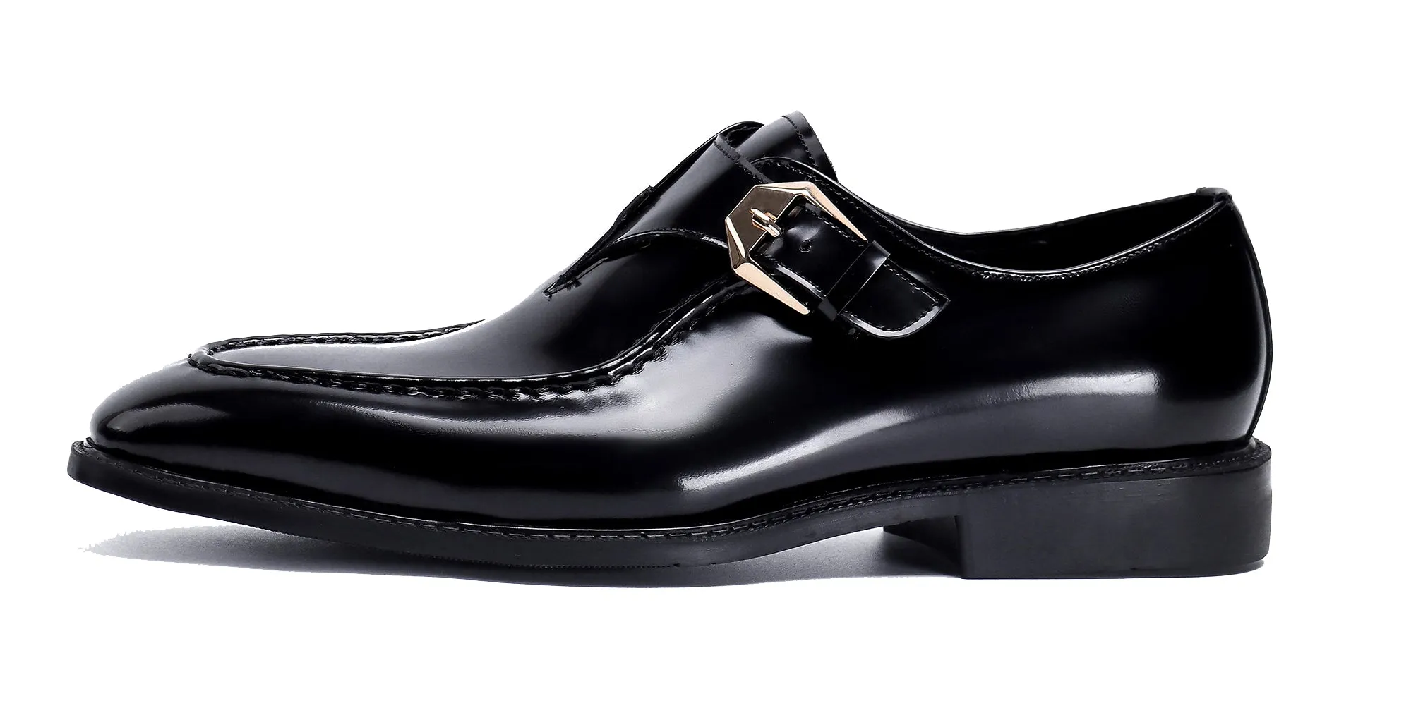 Men's Patent Leather Loafers Monk Strap