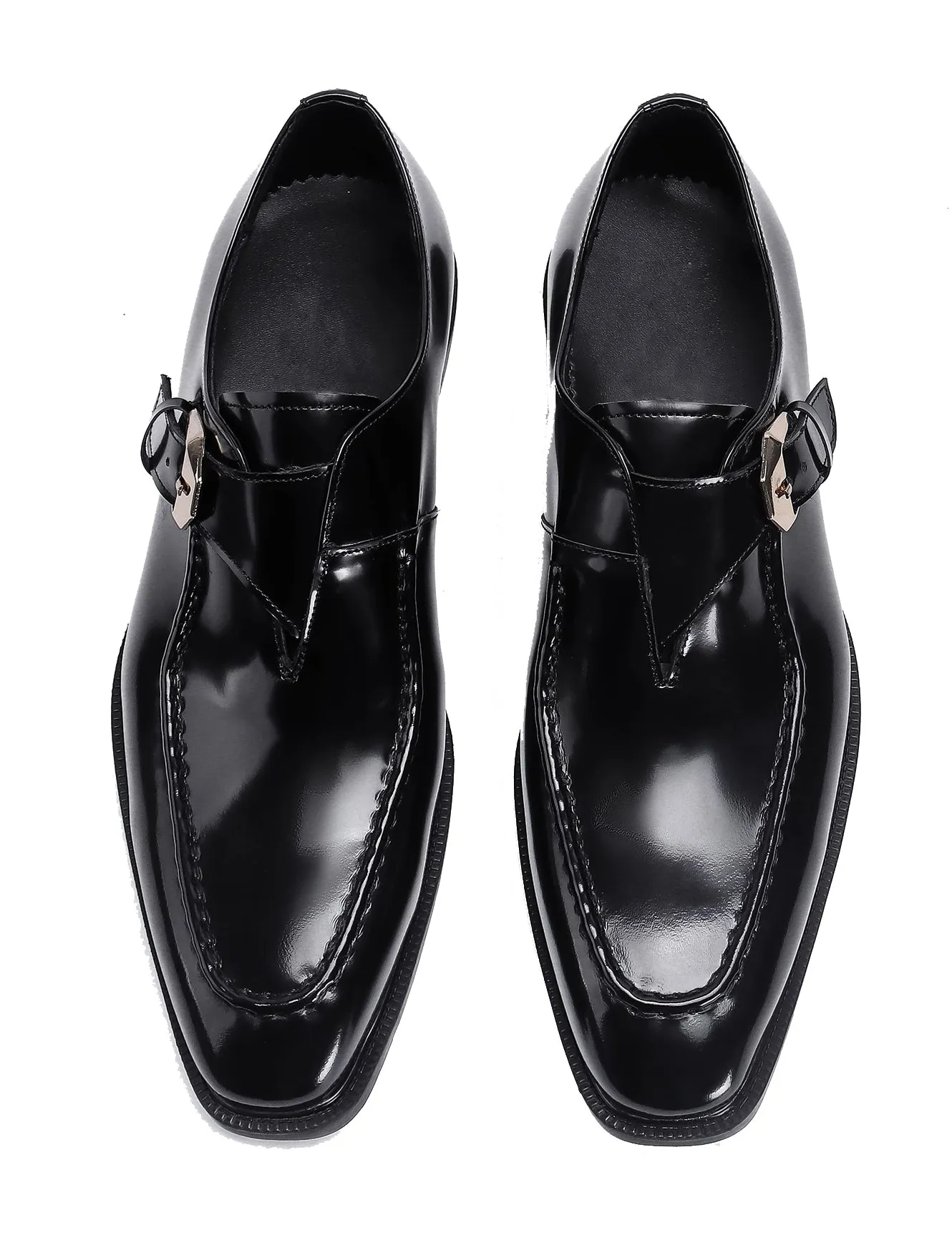 Men's Patent Leather Loafers Monk Strap