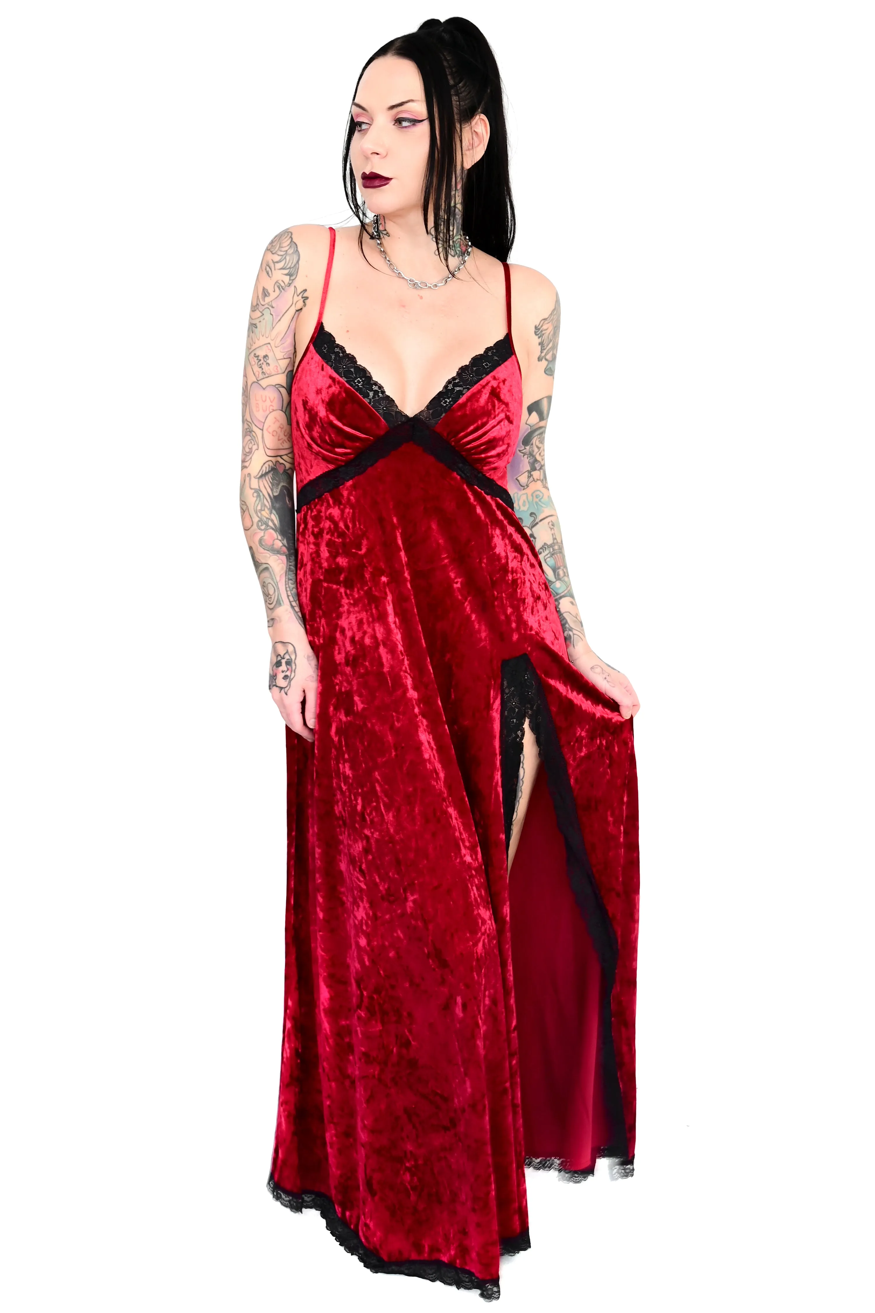 Miss World Maxi Dress - Red Velvet