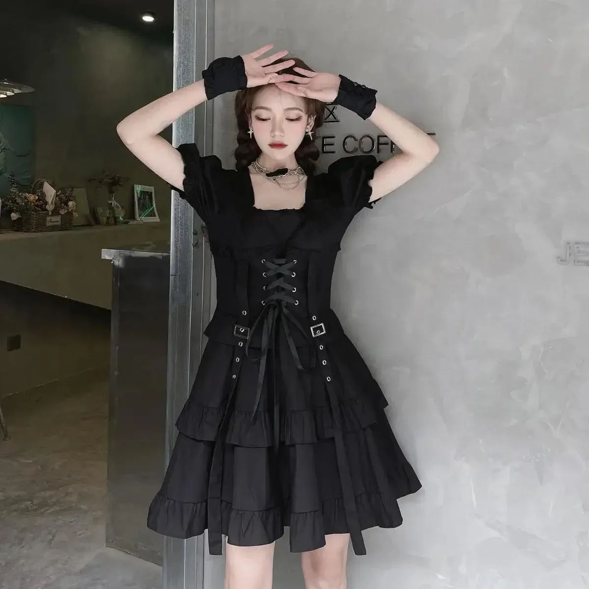 'Moonlight' Black Gothic Lolita Dress