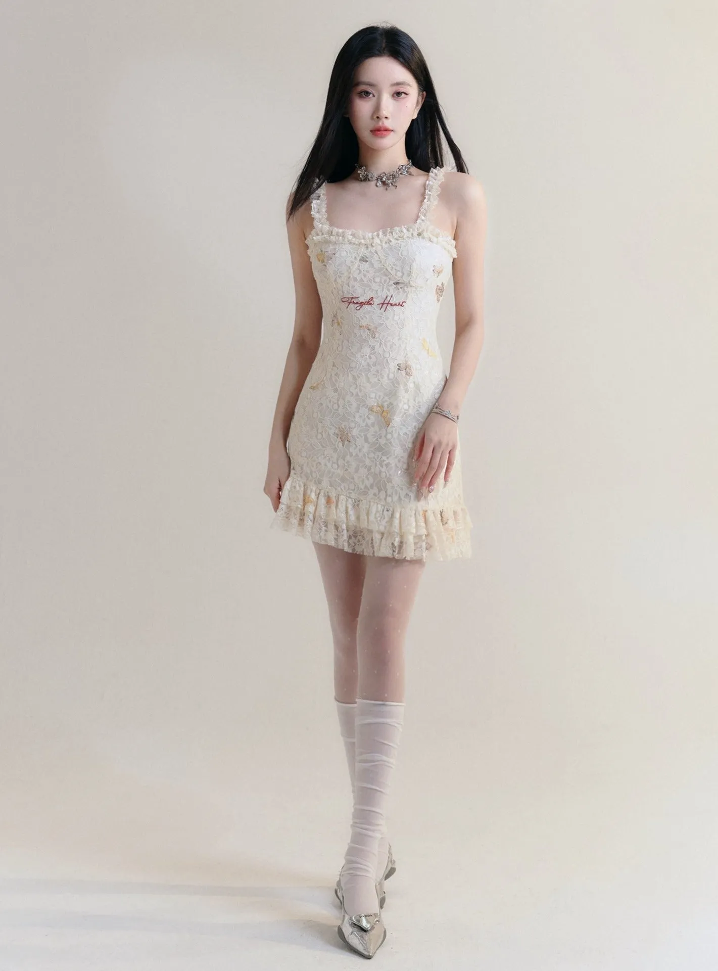 Nightmare Lace Embroidered Slip Dress