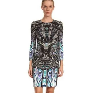 NWOT Just Cavalli Victorian Print Crepe Midi Dress