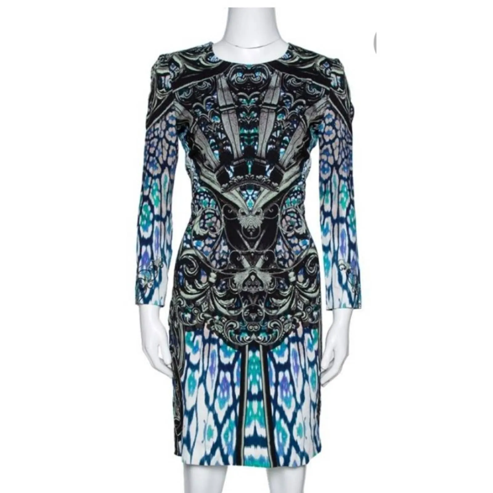 NWOT Just Cavalli Victorian Print Crepe Midi Dress