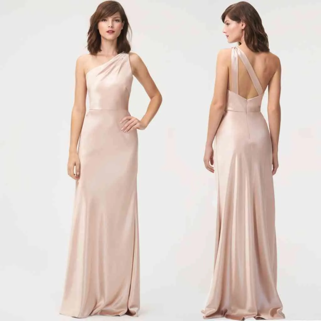 One Shoulder Sleeveless Evening Dress