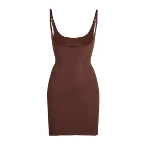 OPEN BUST SLIP DRESS | COCOA